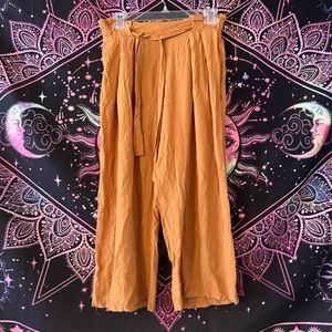 Women’s Hippie Aesthetic Yellow Capri Pants